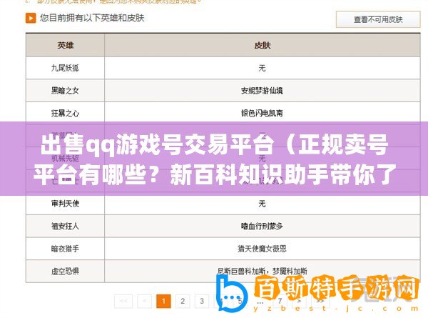 出售qq游戲號交易平臺(tái)（正規(guī)賣號平臺(tái)有哪些？新百科知識助手帶你了解正規(guī)賣號平臺(tái)的推薦清單！）