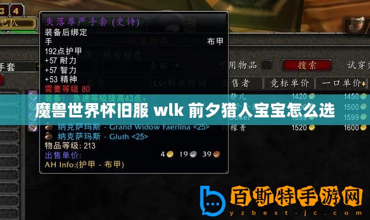 魔獸世界懷舊服 wlk 前夕獵人寶寶怎么選